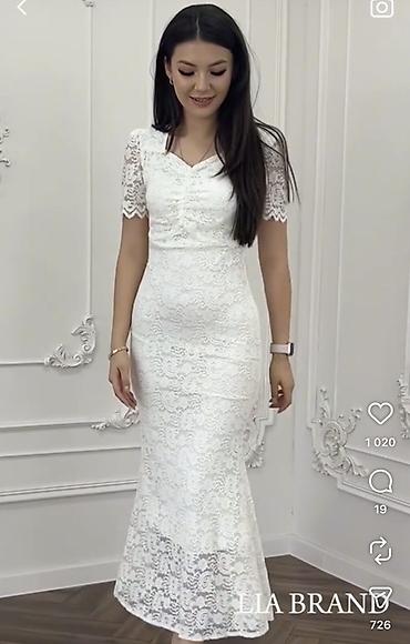 ажур: Одевала 1 раз состояние отличное Ажурное белое платье миди/макси — 2