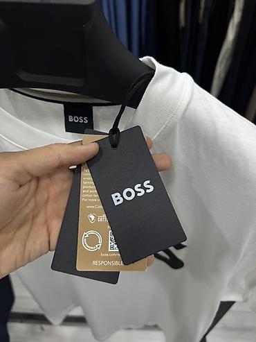 Футболки: Мужская футболка, L, XL, 2XL, Boss, Новый, цвет - Белый, Самовывоз — 2