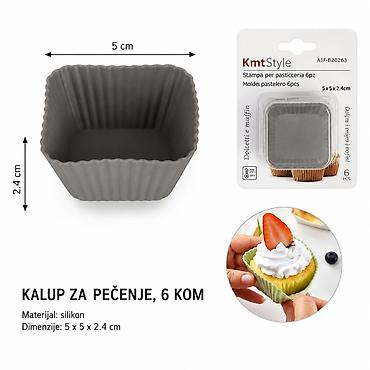 KMT Mala kvadratna šolja za mafine – set od 6 Praktične silikonske