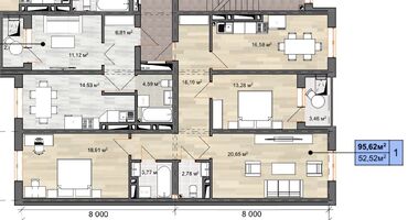 квартира исакеева: 3 комнаты, 96 м², Элитка, 1 этаж, Евроремонт