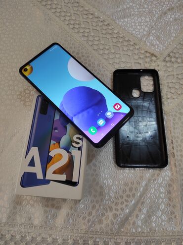 a32 işlənmiş: Samsung Galaxy A21S, 64 ГБ, цвет - Синий, Отпечаток пальца