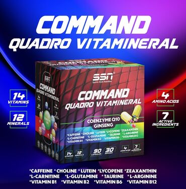 Vitaminlər və BAƏ: 𝑺𝑺𝑵 𝑪𝒐𝒎𝒎𝒂𝒏𝒅 𝑸𝒖𝒂𝒅𝒓𝒐 𝑽𝒊𝒕𝒂𝒎𝒊𝒏𝒆𝒓𝒂𝒍. SSN Vitamineral 14 vitamin, 12