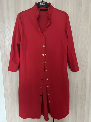 красная платья: Повседневное платье, Турция, Осень-весна, Платье-рубашка, S (EU 36)