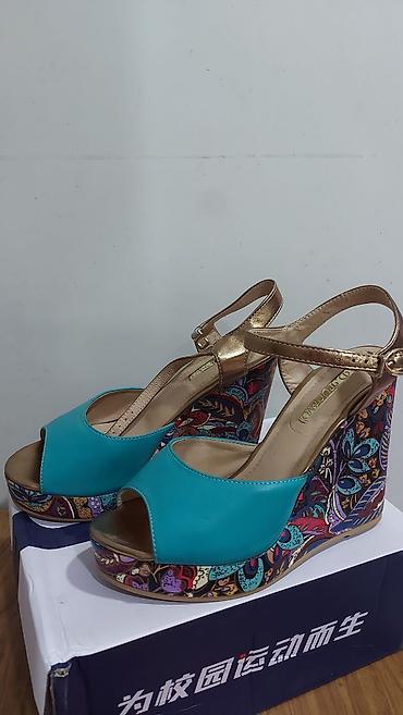 мужские босоножки: Босоножки, 37, AURA SHOES, Б/у, цвет - Голубой, Самовывоз — 1