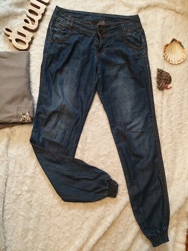 pazarske farmerke zemun: Letnje baggy farke sa ranflom 38/M Struk 38-39 Bokovi 52cm Dubina
