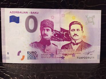 napoleon tortu qiymeti: Сувенирная банкнота "0 евро" Nuri Paşa - Məhəmməd Əmin Rəsulzadə 20