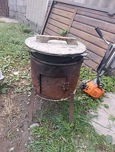 Буржуйки: Полевой походный очаг с казаном - Металлическая печь на твердом — 1