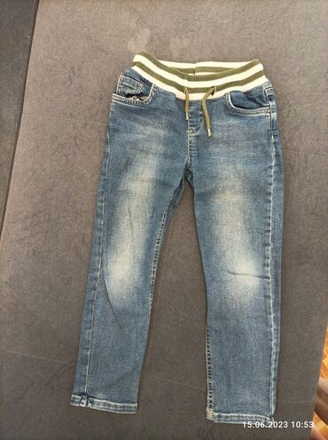 кожаные джинсы: Джинсы и брюки, цвет - Синий, Б/у