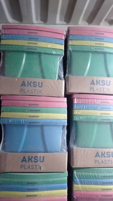 ящики пластиковые: Набор пластиковых контейнеров для хранения от Aksu Plastik. В