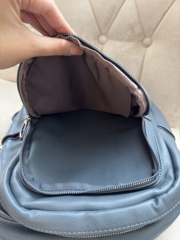 Çantalar: Mavi rəngli şəhər tipli bel çantası - Material: yumşaq teksturalı — 6