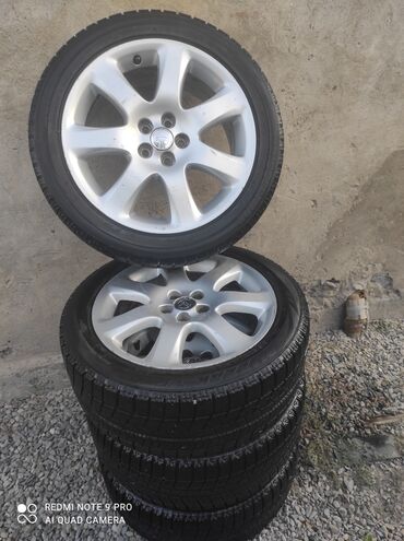 диски на нексию r14: Дөңгөлөктөр монтажда 215 / 50 / R 17, Кыш, Колдонулган, Комплект, Жеңил унаалар, Куйма, тешиктери - 4