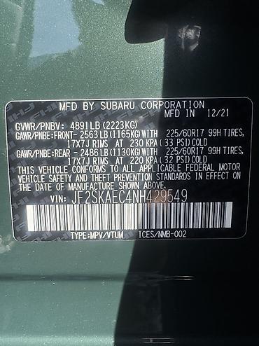 Subaru: Subaru Forester: 2022 г., 2.5 л, Вариатор, Бензин, Кроссовер — 4