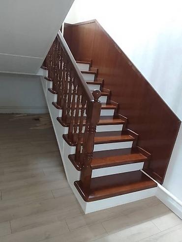 Деревянные лестницы: Деревянная лестница Для дома, Форма лестницы: Много-маршевая, Стиль: Классический — 9