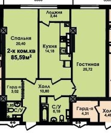 быстровозводимые дома бишкек: 2 комнаты, 85 м², Элитка, 12 этаж, ПСО (под самоотделку)