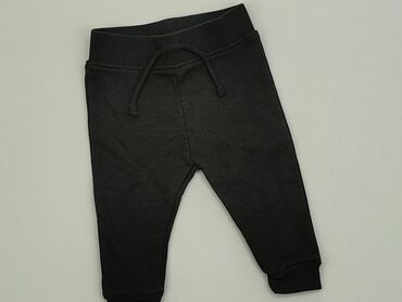 Spodnie: Spodnie Primark, 6-9 m, wzrost - 74 cm., stan - Idealny, wzór - Jednolity kolor, kolor - Czarny
