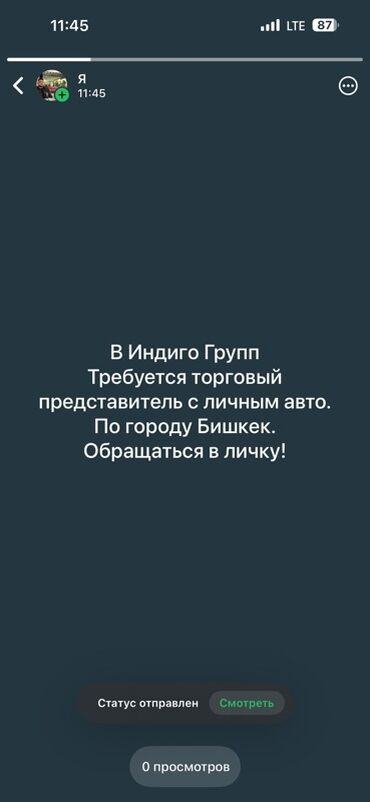 промоутер бишкек для школьников: Вакансия: торговый представитель с личным авто Компания: Индиго Групп