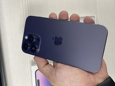 Apple iPhone: IPhone 14 Pro Max, Б/у, 256 ГБ, Deep Purple, Защитное стекло, Чехол, Кабель, 90 %