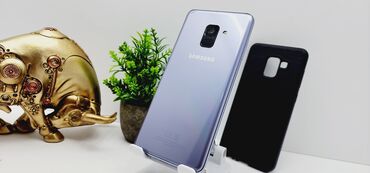 Samsung: Samsung Galaxy A8 2018, Б/у, 32 ГБ, цвет - Синий, 2 SIM
