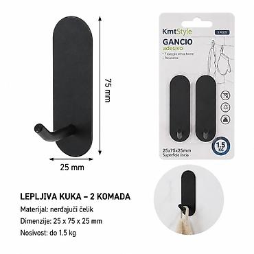 KMT Inox plastificirani oval (mali) – 2 kom Opis: - Samolepljive kuke