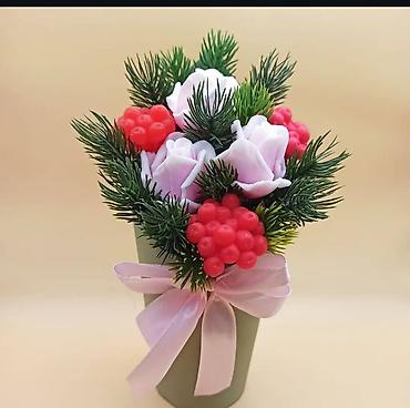 Декоративные цветы: Декоративные мини-букеты ручной работы в кашпо - Композиции из — 10