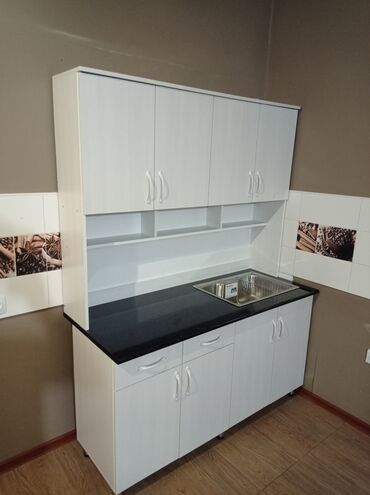 Кухонные мойки: Кухонный гарнитур, Буфет, цвет - Белый, Новый