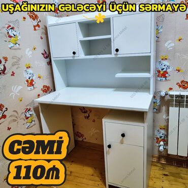 İkimərtəbəli uşaq çarpayıları: Oğlan və qız üçün, Yeni, Siyirməsiz, Yazı masası, Stullsuz