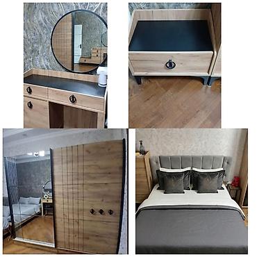 Perla-dan yataq dəsti Tərkibi: - 160x200 çarpayı (yumşaq başlıq, boz