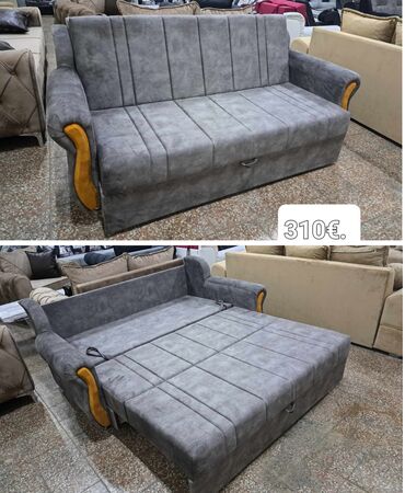 crni trosed: Three-seat sofas, Textile, New