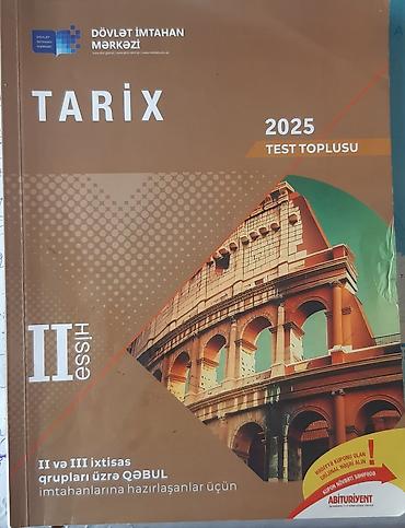Testlər: Dim Tarix test toplusu 2025, 1ci və 2ci hissə cəmi 12 manat — 3