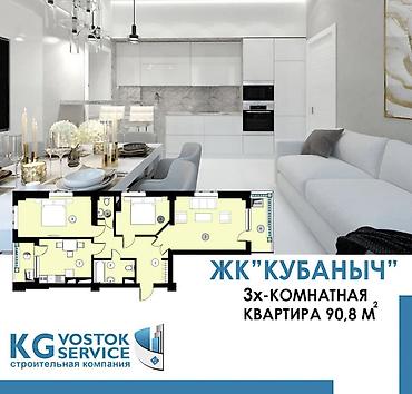 nova grant: 3 комнаты, 92 м², Молодая Гвардия Элитка, 6 этаж, Дизайнерский ремонт — 1