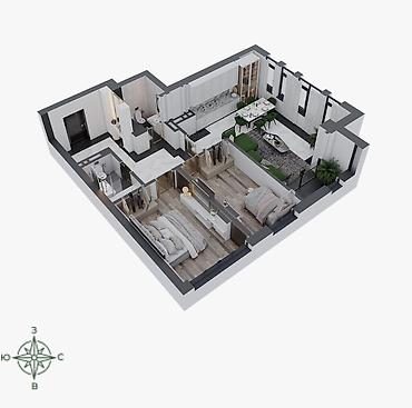 о2 политех: 3 комнаты, 88 м², Ботанический сад Элитка, 8 этаж, ПСО (под самоотделку) — 4