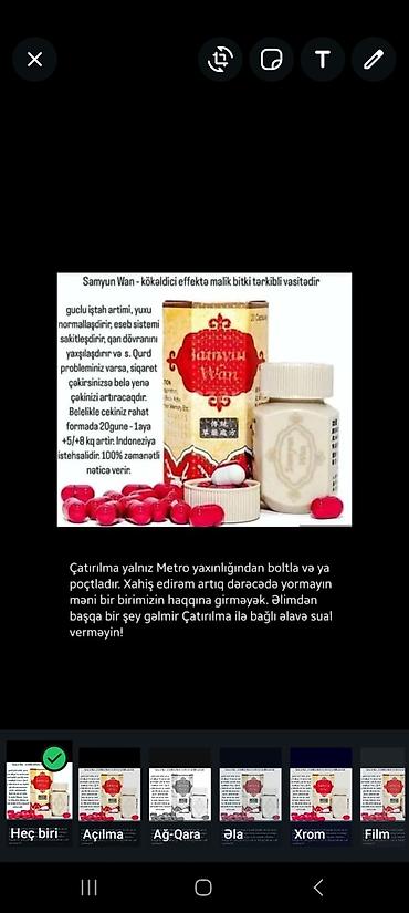 Samyun Wan – bitki tərkibli kökəldici kapsullar - Təsiri: iştahanı lalafo.az -da Samyun Wan – bitki tərkibli kökəldici kapsullar - Təsiri: iştahanı
