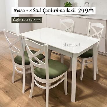 quxna stulu: Yeni və Sifarislə Masa dəsti 299_azn Ölçü 1.20/70 Rəng secimi var — 5