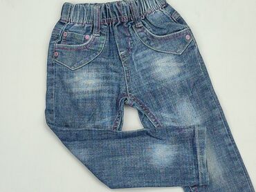 legginsy jeans: Spodnie jeansowe, 12-18 m, stan - Dobry