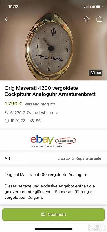 Smart satovi: Original MASERATI sat sa datumom i alarmom. IZ 80- ih PROSLOG VEKA — 8