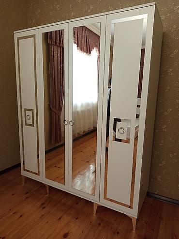 Yeni, 4 qapılı, Güzgülü, Ağ, Açılan, Düz dolab — 1