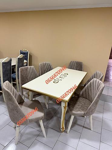 basqa: Qonaq otağı üçün, Yeni, Açılmayan, Dördbucaq masa, 6 stul — 1