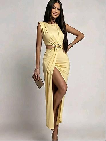 ps torbe: Elegantna midi haljina s prorezom na struku - Kroj: bez rukava — 5