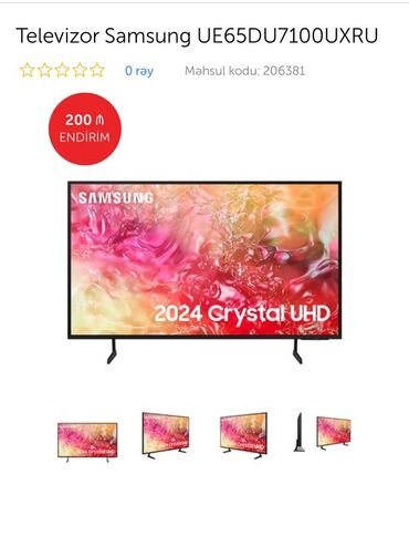 Televizorlar: Yeni Televizor Samsung Led 43" 4K (3840x2160), Pulsuz çatdırılma