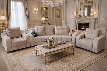 Sifarişlə divan dəstləri: Luks dizaynlı künc divan dəsti - Klassik və modern interyerlərə — 14