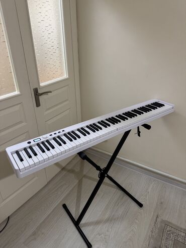korg pa 900: Белое цифровое пианино с полным набором клавиш на черной металлической