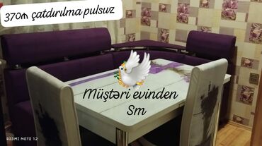 Mətbəx mebeli: Künc divan və masa desti yeni