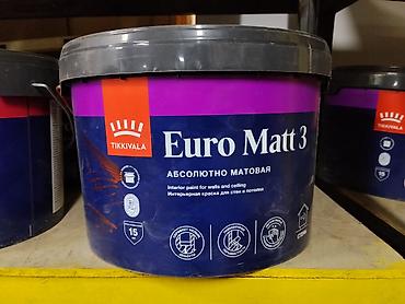 Интерьерная краска Tikkivala Euro Matt 3 — абсолютно матовая. -