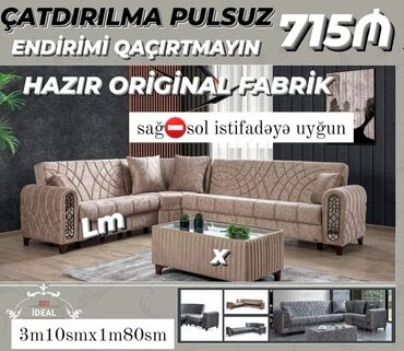 hazir taxta evler: Угловой диван, Новый, Раскладной, С подъемным механизмом, Ткань, Бесплатная доставка в черте города
