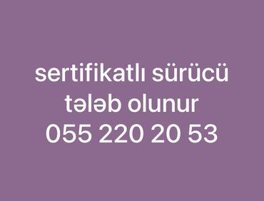 Marketinq, Reklam və PR: Sertifikatlı sürücü tələb olunur 055 220 20 53