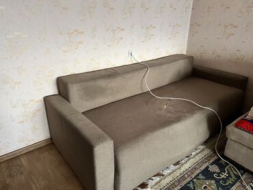 кресло диван бу: Диван-кровать, цвет - Коричневый, Б/у