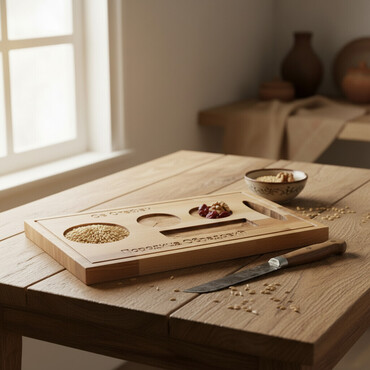 Tacne: 2u1 slavska daska za žito i daska za sečenje - Materijal: pun drvni na lalafo.rs — 1 Tacne: 2u1 slavska daska za žito i daska za sečenje - Materijal: pun drvni — 1