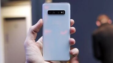 самый мощный телефон: Samsung Galaxy S10, Колдонулган, 128 ГБ, түсү - Ак, 2 SIM, eSIM
