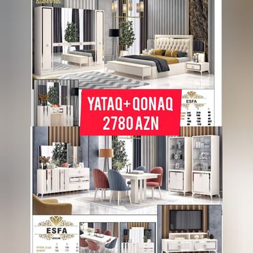 Yataq otağı dəstləri: İkinəfərlik çarpayı, Dolab, Komod, Termo, Azərbaycan, Yeni — 15