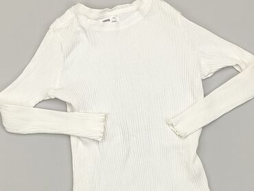 sinsay biała bluzka z długim rękawem: Bluzka, SinSay, 7 lat, 116-122 cm, stan - Bardzo dobry